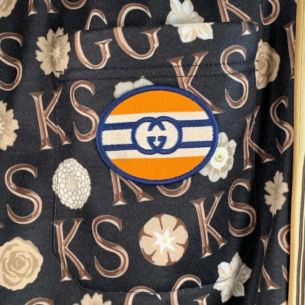 GUCCI x GEORGE KENNETH SCOTT Size S Black Beige Monogram Joggers Casual Pants